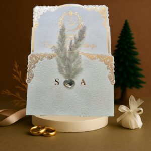 کارت عروسی طلاکوب کلاسیک | کد E460 | چاپ کاج 🌲