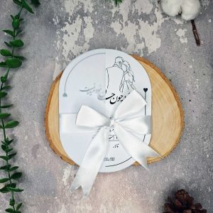 کارت عروسی کد AL499 با پاکت روشن با لایی بیضی