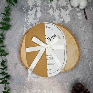کارت عروسی کد AL502 با پاکت گرم با پاپیون روشن