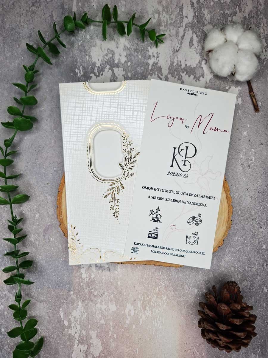 لایی کاغذی کارت عروسی کد S770 خارج از پاکت نقشدار