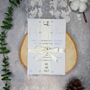 کارت عروسی کد S772 با کالک و پاپیون و نگین